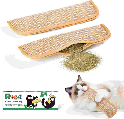 100% Natural Sisal Catnip Pillow Toy — Satisfy Scratching & Teeth Cleaning Instantly!