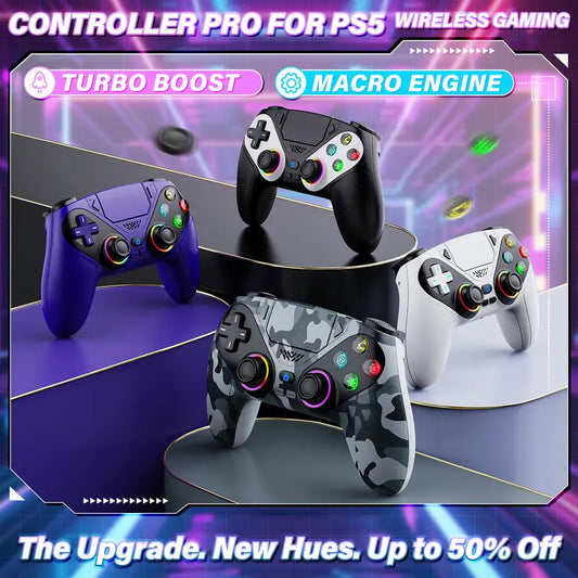 Wireless Gaming Controller - RGB Lighting + Motion Sensing + Programmable Buttons For PS5-Compatible Precision Gameplay