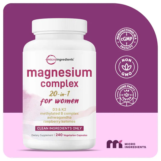 Magnesium Complex Capsules for Women's Sleep Support & Muscle Relaxation