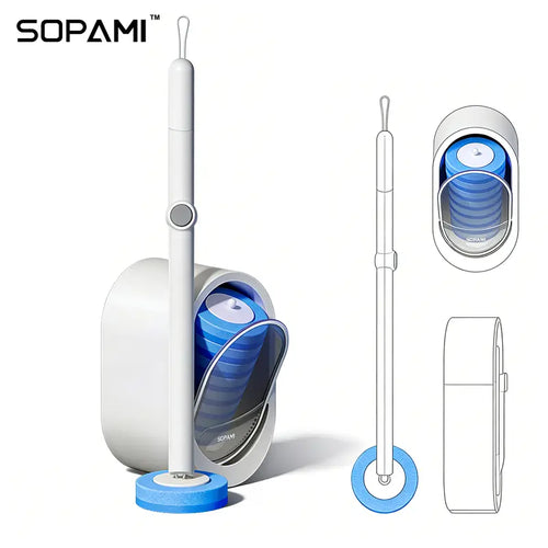 Disposable Toilet Brush Kit - Rotating No-Touch Head For Under-Rim Deep Cleaning