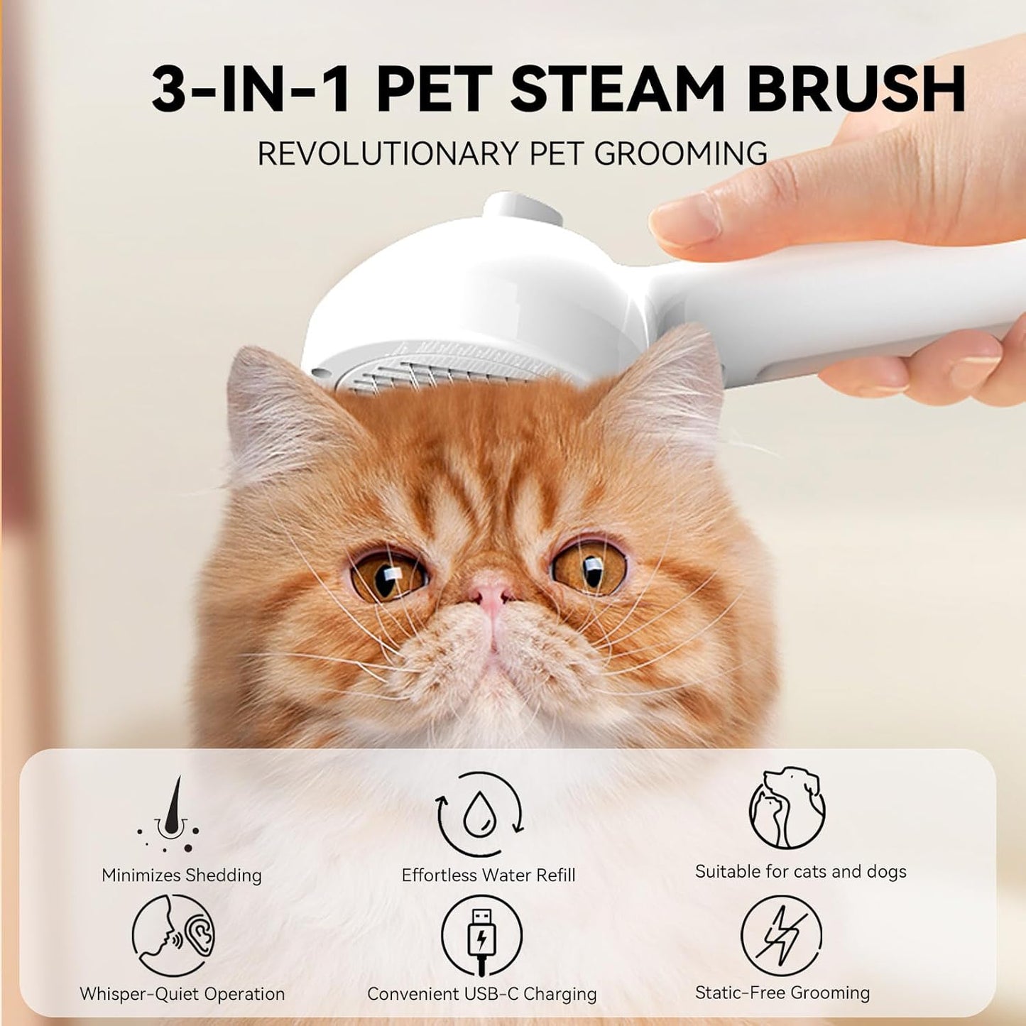 Stop Inhaling Loose Fur! Instant Steamy Grooming Locks 99% Of Flying Hair Safely