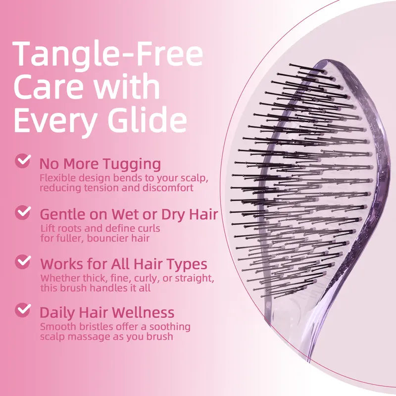 Detangling Hair Brush – Dual-Layer Flexible Bristles For Pain-Free Knot Removal