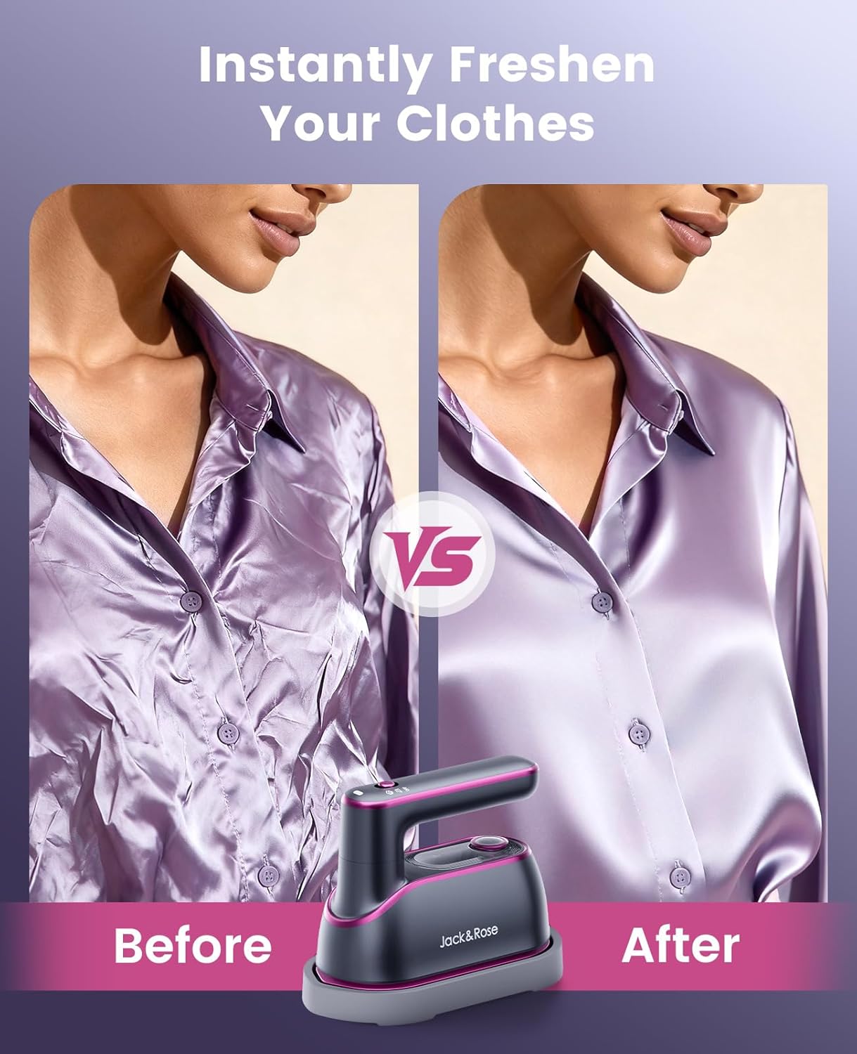 2-in-1 Steam Iron & Clothes Steamer - Fast Heat-Up Large Soleplate For Smooth Wrinkle Removal