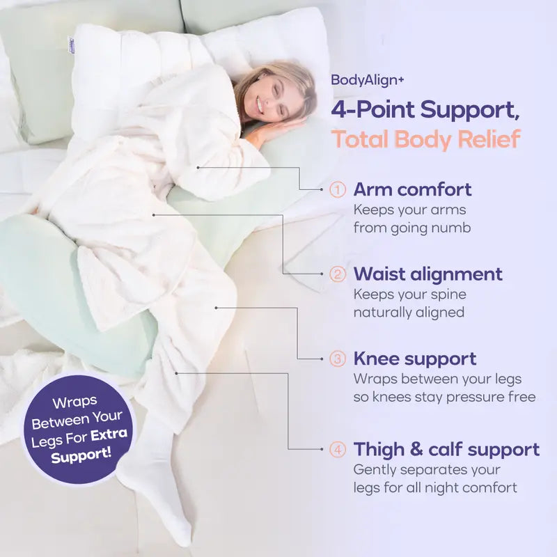Sleep Pain-Free with Premium Full-Body Ergonomic Alignment Pillow