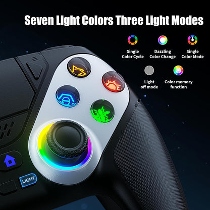 Wireless Gaming Controller - RGB Lighting + Motion Sensing + Programmable Buttons For PS5-Compatible Precision Gameplay