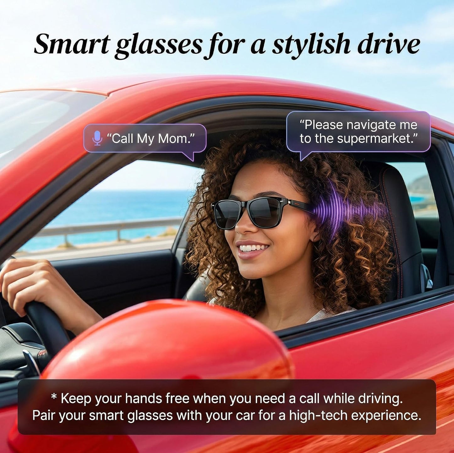 Smart Audio Glasses - Open-Ear Stereo Sound For Hands-Free Music & Calls
