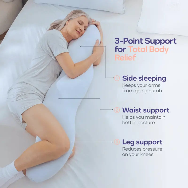 Sleep Pain-Free with Premium Full-Body Ergonomic Alignment Pillow