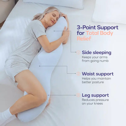 Sleep Pain-Free with Premium Full-Body Ergonomic Alignment Pillow