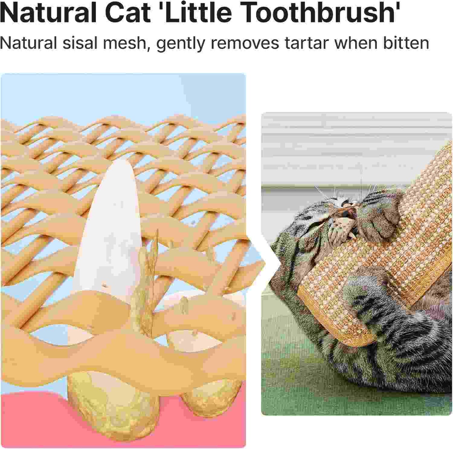100% Natural Sisal Catnip Pillow Toy — Satisfy Scratching & Teeth Cleaning Instantly!