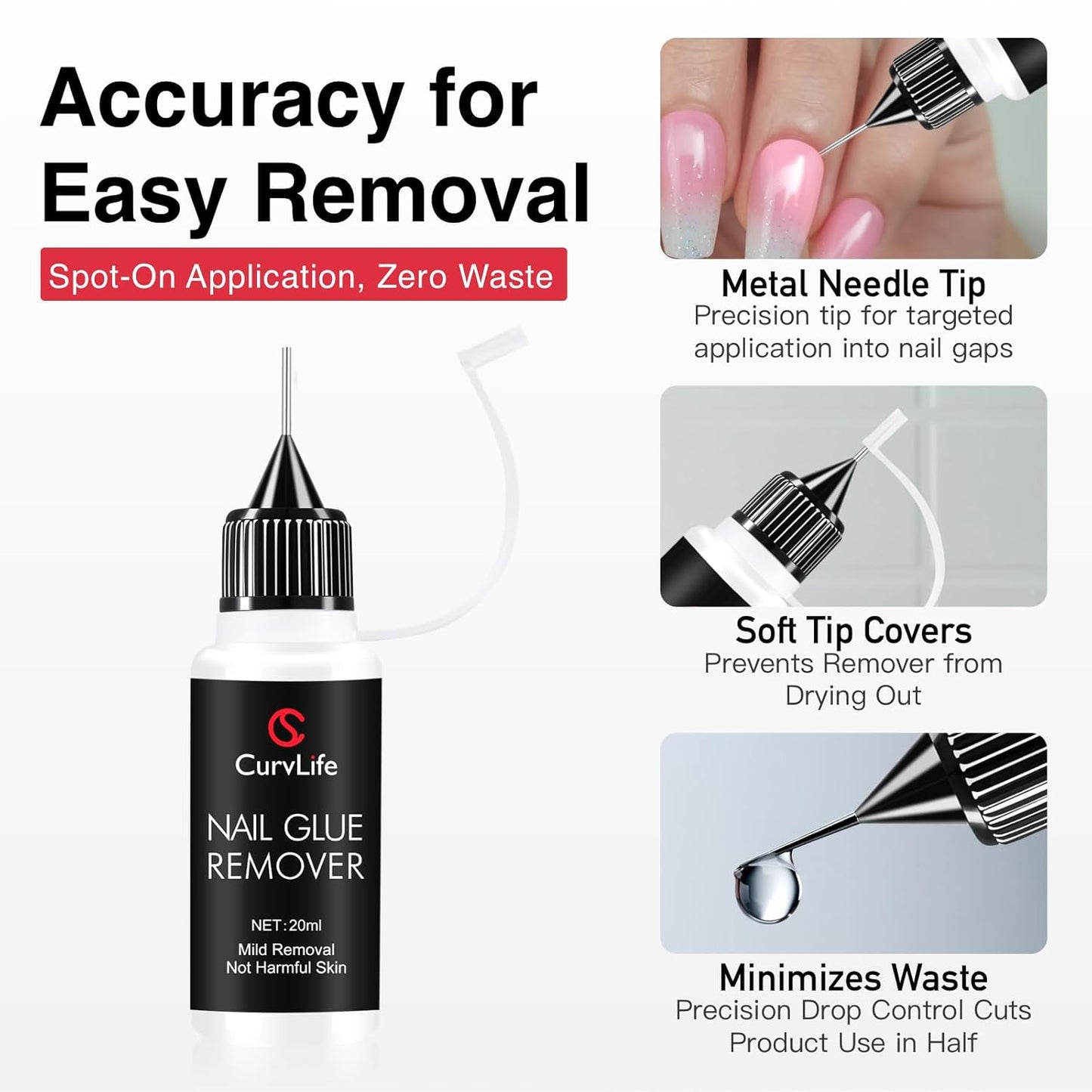 Gentle & Precise Nail Glue Remover — Fast, Pain-Free Release