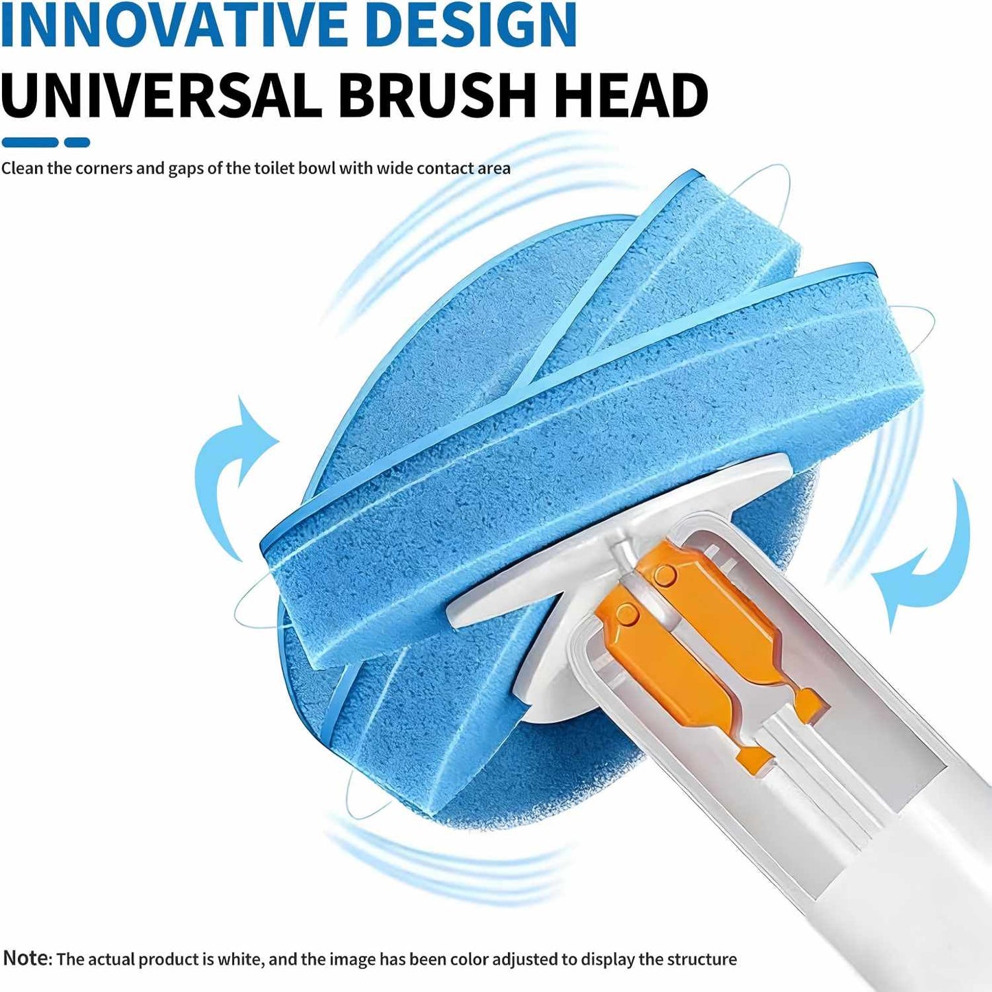 Disposable Toilet Brush Kit - Rotating No-Touch Head For Under-Rim Deep Cleaning