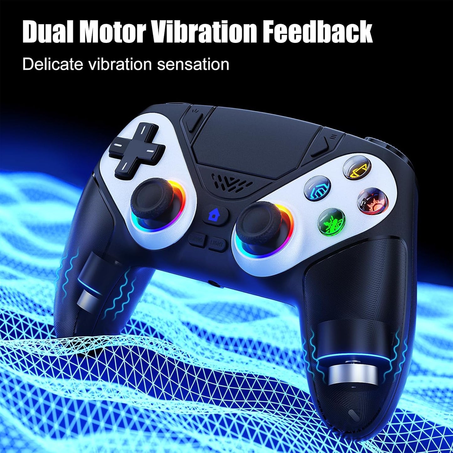Wireless Gaming Controller - RGB Lighting + Motion Sensing + Programmable Buttons For PS5-Compatible Precision Gameplay