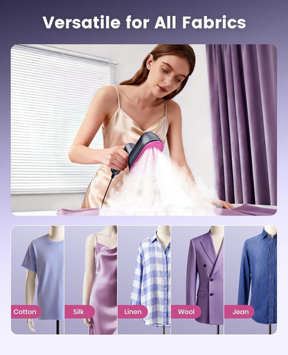 2-in-1 Steam Iron & Clothes Steamer - Fast Heat-Up Large Soleplate For Smooth Wrinkle Removal