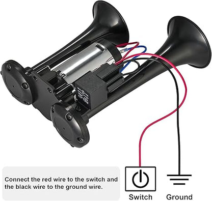 Dual Air Horn – 130dB Upgraded Twin Tubes For Instant Hazard Warning