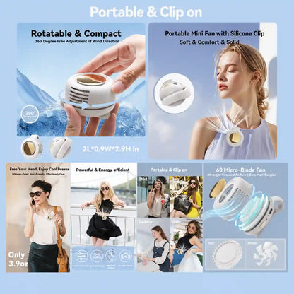 Clip-On Bladeless Fan - Hands-Free Cooling For Hot Days