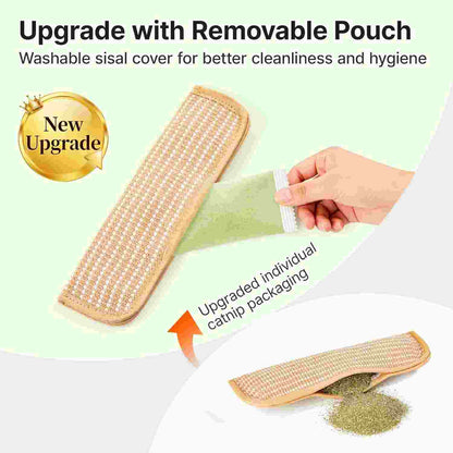 100% Natural Sisal Catnip Pillow Toy — Satisfy Scratching & Teeth Cleaning Instantly!