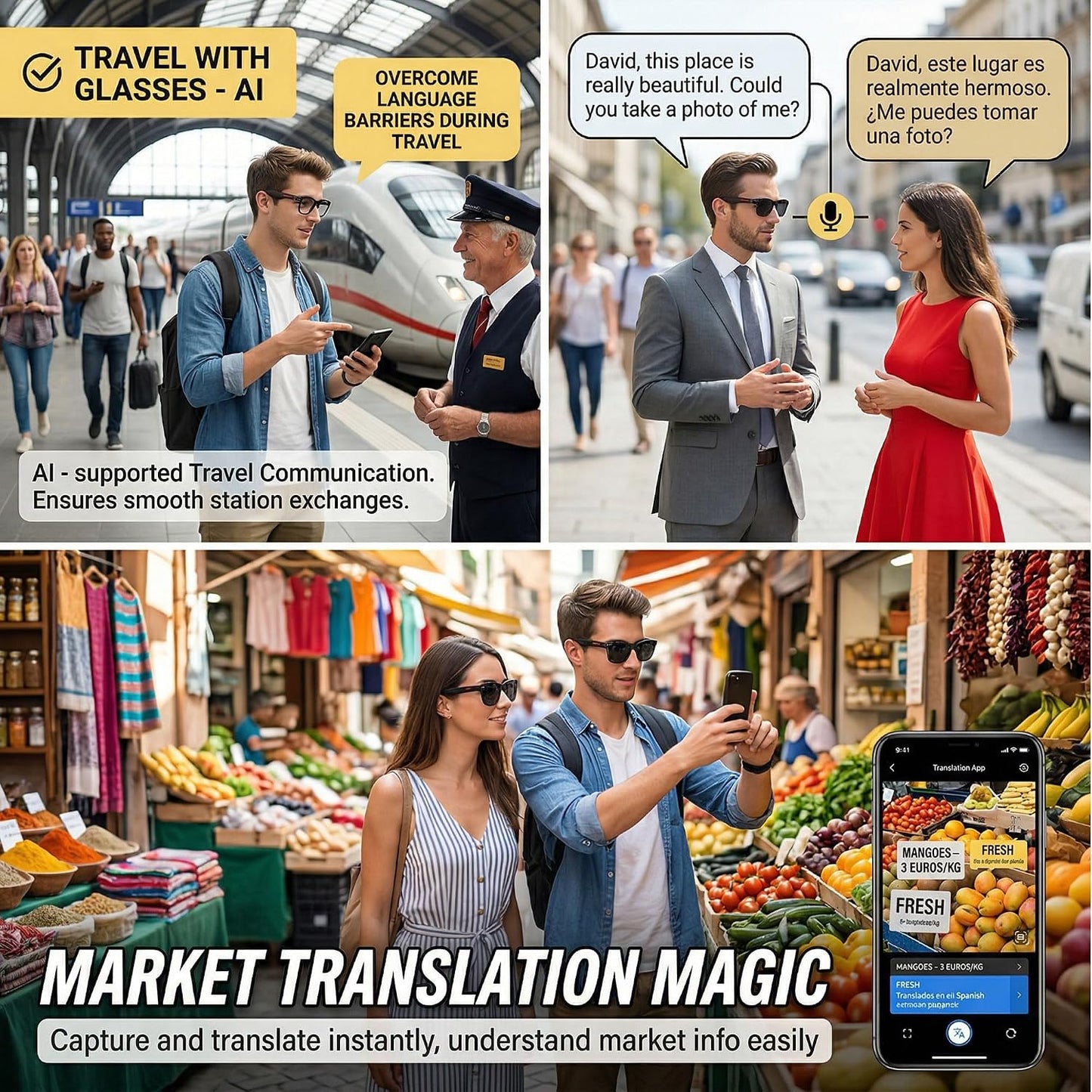 Smart Audio Glasses - Open-Ear Stereo Sound For Hands-Free Music & Calls