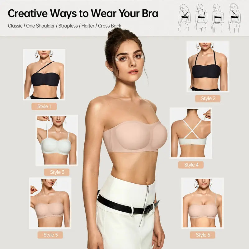 Seamless Strapless Bra - Invisible Support That Stays In Place