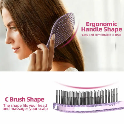 Detangling Hair Brush – Dual-Layer Flexible Bristles For Pain-Free Knot Removal