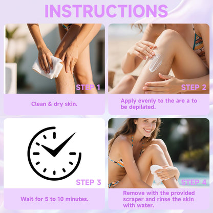 Hair Removal Cream & Spray - Fast-Acting Dual Formula for Smooth Bikini & Body Skin
