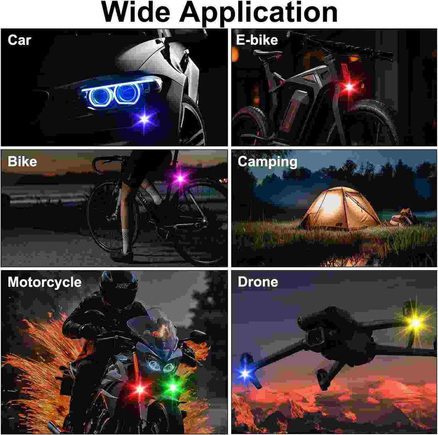 RGB LED Strobe Light Kit - Wireless Remote Multi-Mode Flashing For Night Riding Visibility & Safety Upgrade