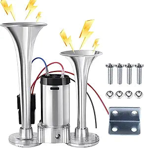 Dual Air Horn – 130dB Upgraded Twin Tubes For Instant Hazard Warning
