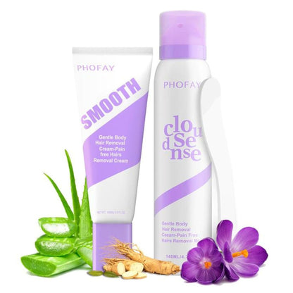 Hair Removal Cream & Spray - Fast-Acting Dual Formula for Smooth Bikini & Body Skin