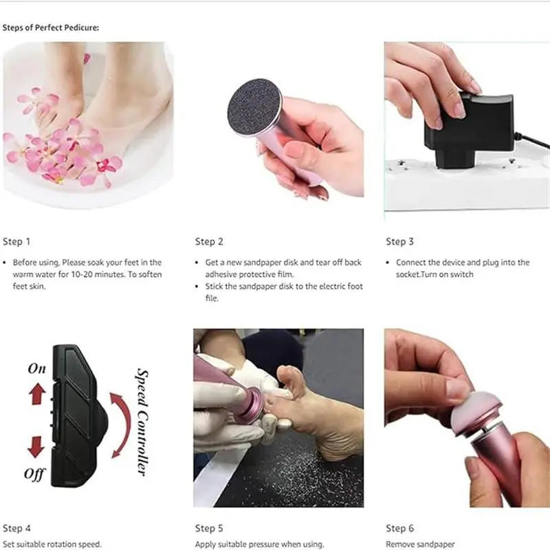 Electric Foot Callus Remover - Fast Dead Skin Removal for Smooth Soft Heels in Minutes