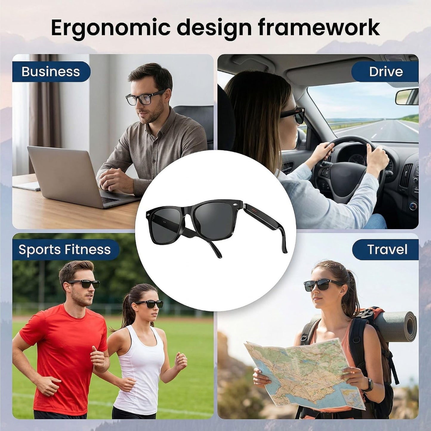 Smart Audio Glasses - Open-Ear Stereo Sound For Hands-Free Music & Calls
