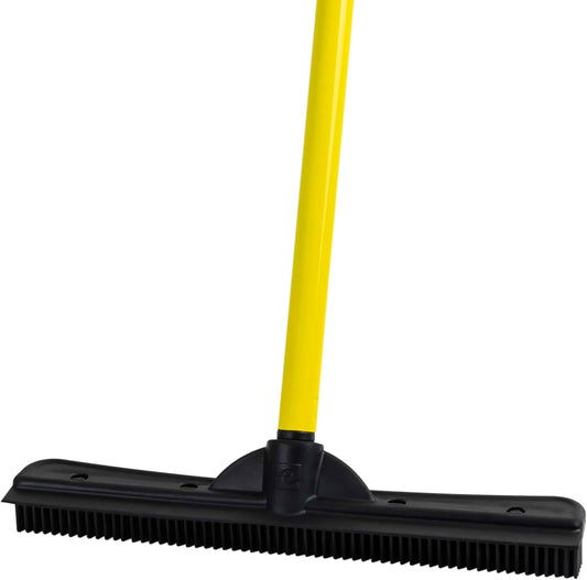 Rubber Pet Hair Broom – Electrostatic Rubber Bristles For Deep Carpet & Floor De-Shedding