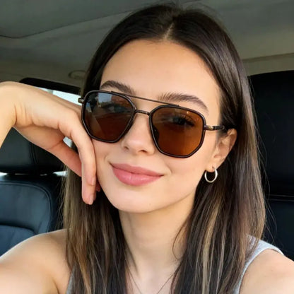 Geometric Aviator Sunglasses – HD Polarized Double-Beam For Elite Sun Protection & Retro Styling