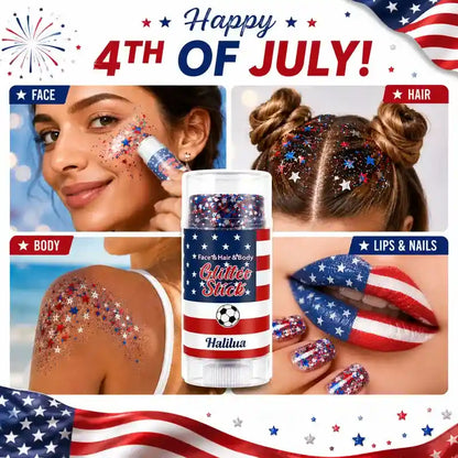 Glitter Stick – 3-In-1 Tri-Color Swivel For Instant Patriotic Sparkle