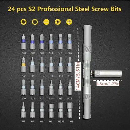 One Twist Resolves All: 24-in-1 Multi-Angle Precision Ratchet Screwdriver Set