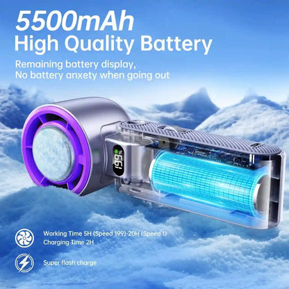 Portable High-Speed Fan – Instant Ice Cooling With 199 Wind Levels