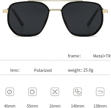 Geometric Aviator Sunglasses – HD Polarized Double-Beam For Elite Sun Protection & Retro Styling