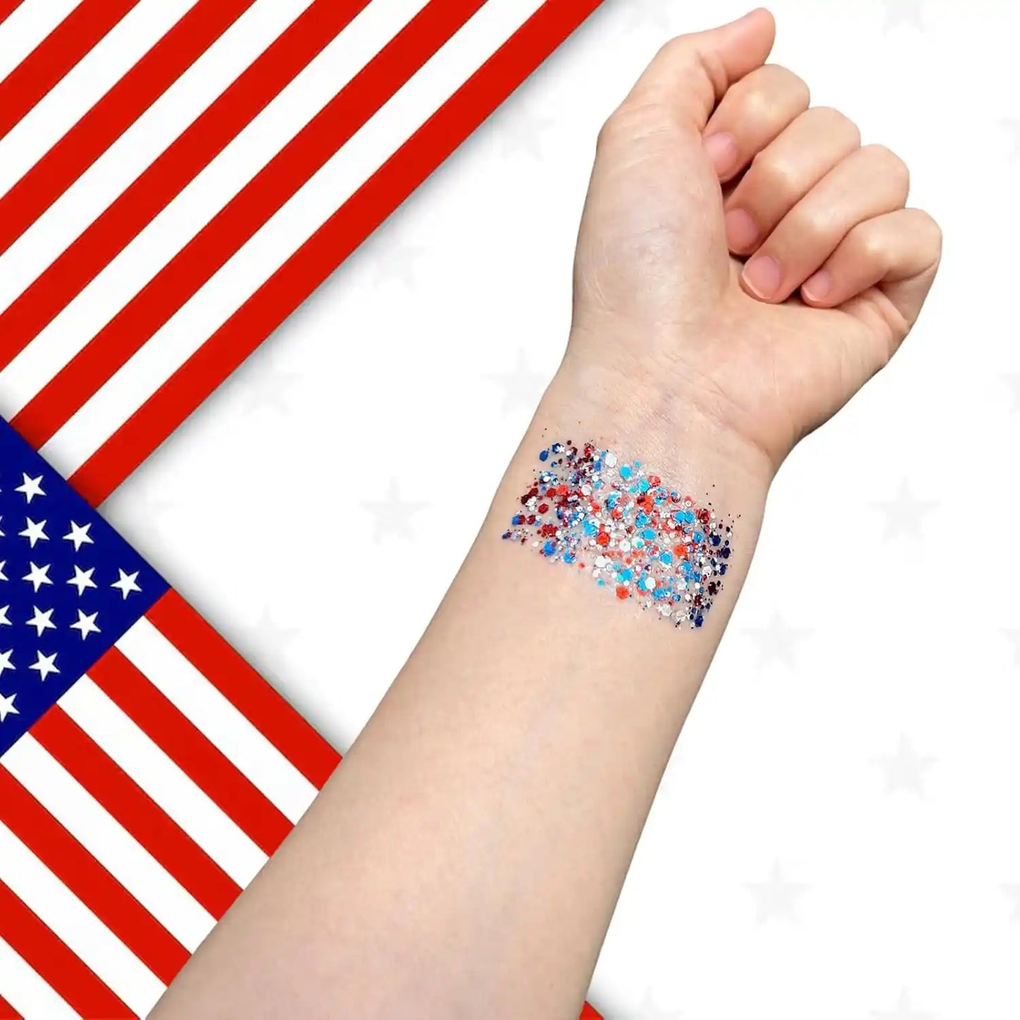 Glitter Stick – 3-In-1 Tri-Color Swivel For Instant Patriotic Sparkle