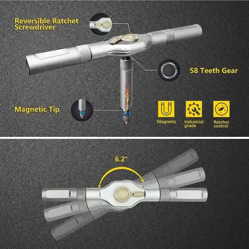 One Twist Resolves All: 24-in-1 Multi-Angle Precision Ratchet Screwdriver Set