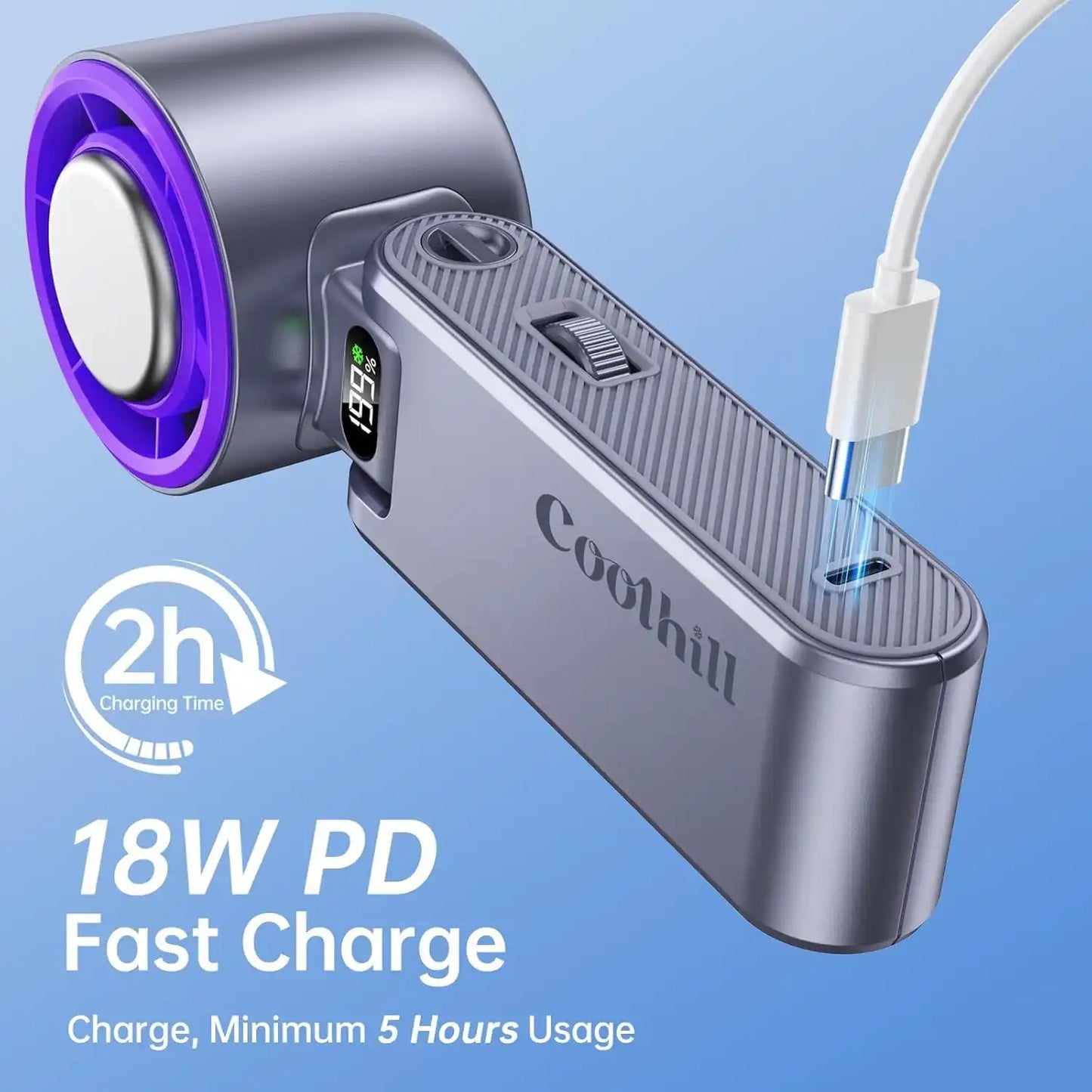 Portable High-Speed Fan – Instant Ice Cooling With 199 Wind Levels