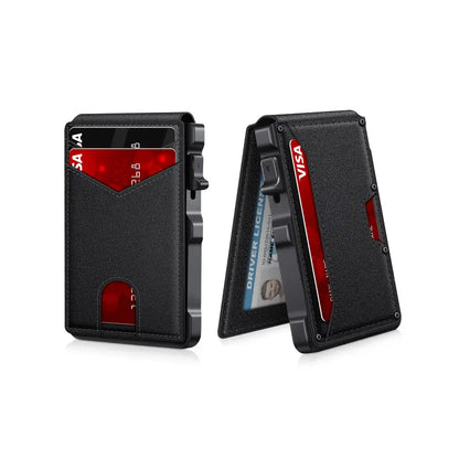 Ultra-Slim Pop-Up Aluminum Wallet with RFID Blocking & Magnetic Bifold