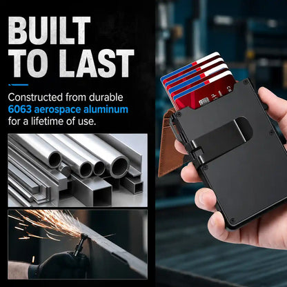 Ultra-Slim Pop-Up Aluminum Wallet with RFID Blocking & Magnetic Bifold