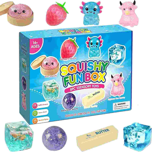 8-Pack Squishy Stress Relief Toys for Anxiety & Sensory Relaxation