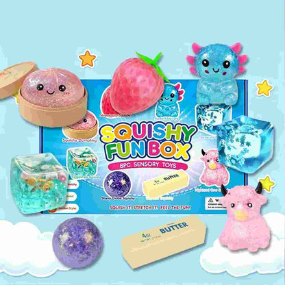 8-Pack Squishy Stress Relief Toys for Anxiety & Sensory Relaxation