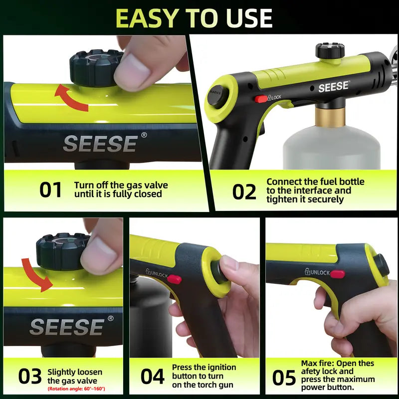 Heavy-Duty Portable Propane Torch With Max Flame Control