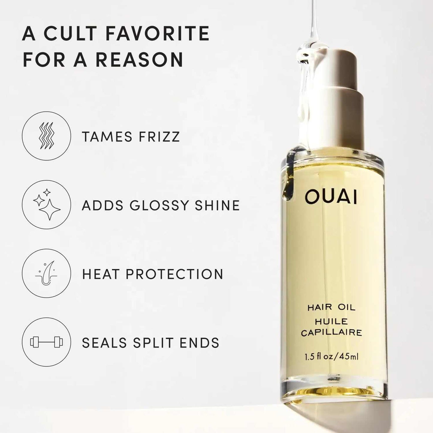 Instant Frizz Control Nourishing Hair Oil for Silky High-Gloss Shine