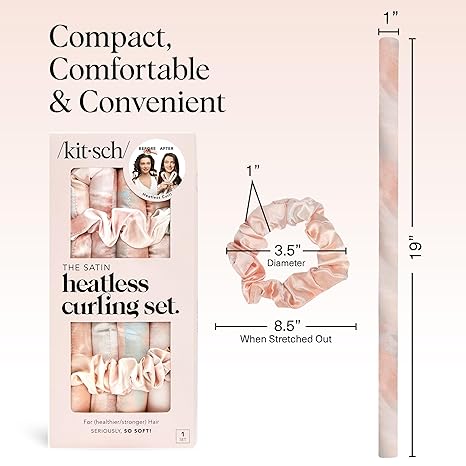 Effortless Heatless Satin Hair Curling Set for Heat-Free Salon Waves | 3 Pack per Set