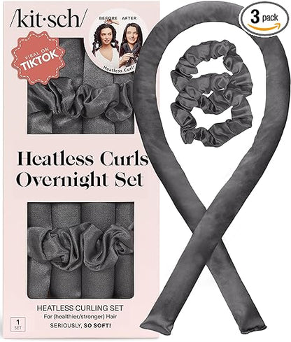 Effortless Heatless Satin Hair Curling Set for Heat-Free Salon Waves | 3 Pack per Set