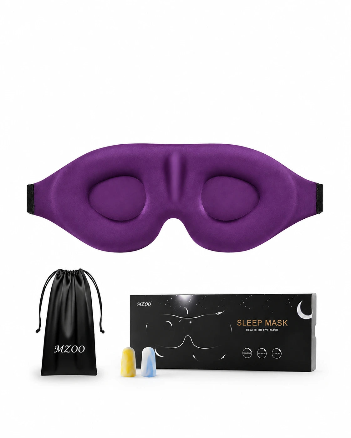 3D Contoured 100% Light Blocking Sleep Mask | 2 Pack per Set