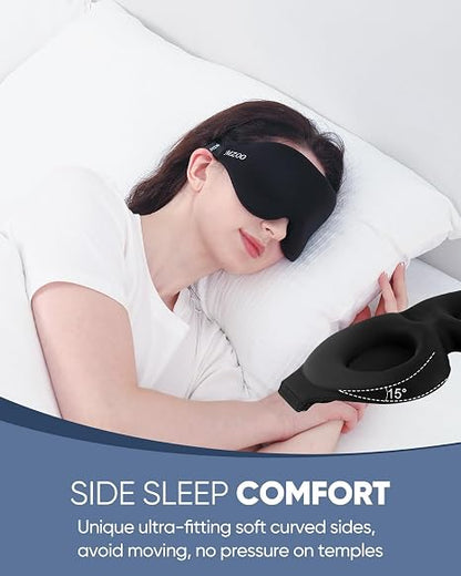 3D Contoured 100% Light Blocking Sleep Mask | 2 Pack per Set