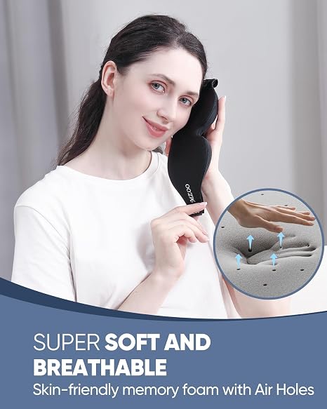 3D Contoured 100% Light Blocking Sleep Mask | 2 Pack per Set