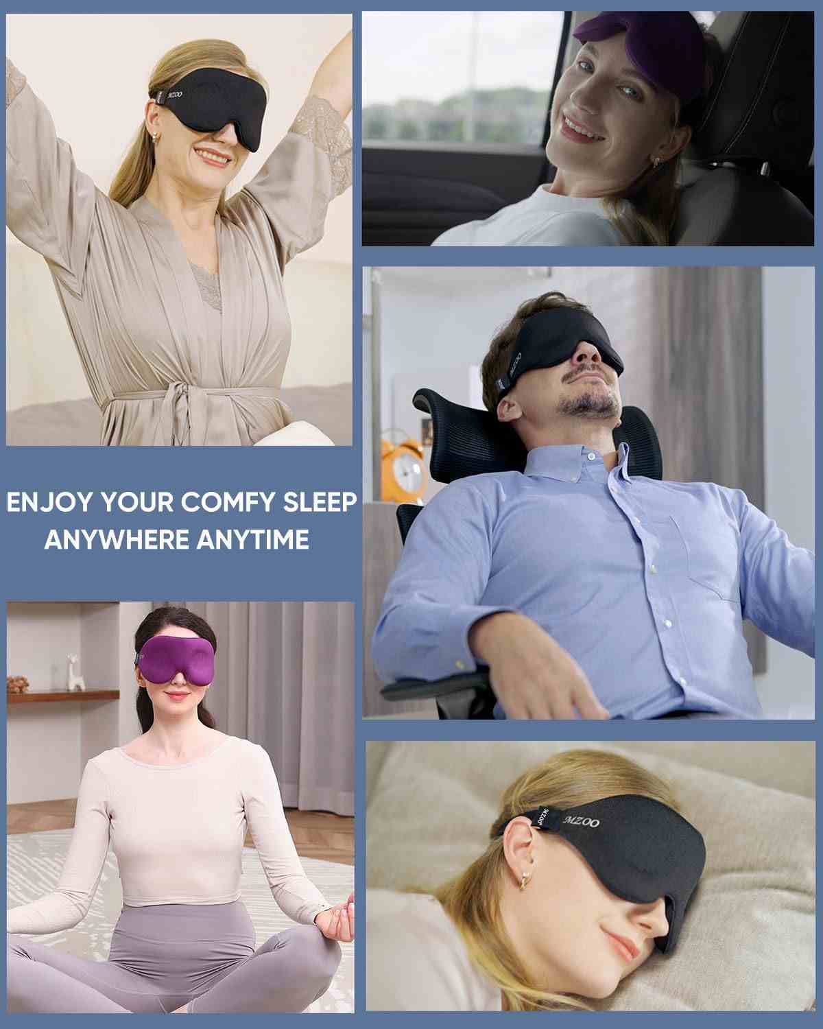 3D Contoured 100% Light Blocking Sleep Mask | 2 Pack per Set